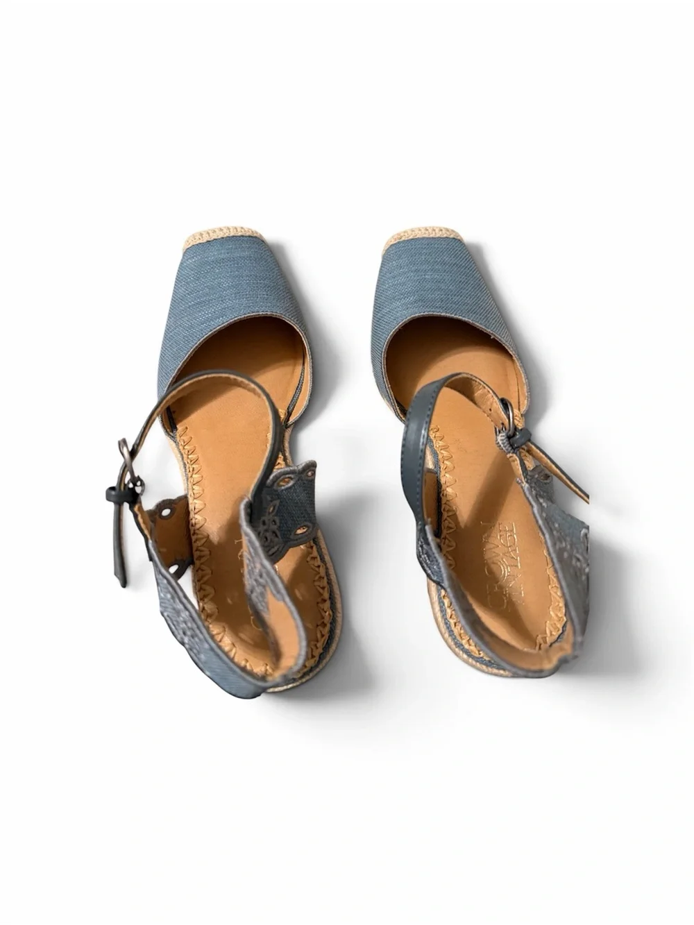 Crown Vintage Blue Woven Espadrille Heel Sandals